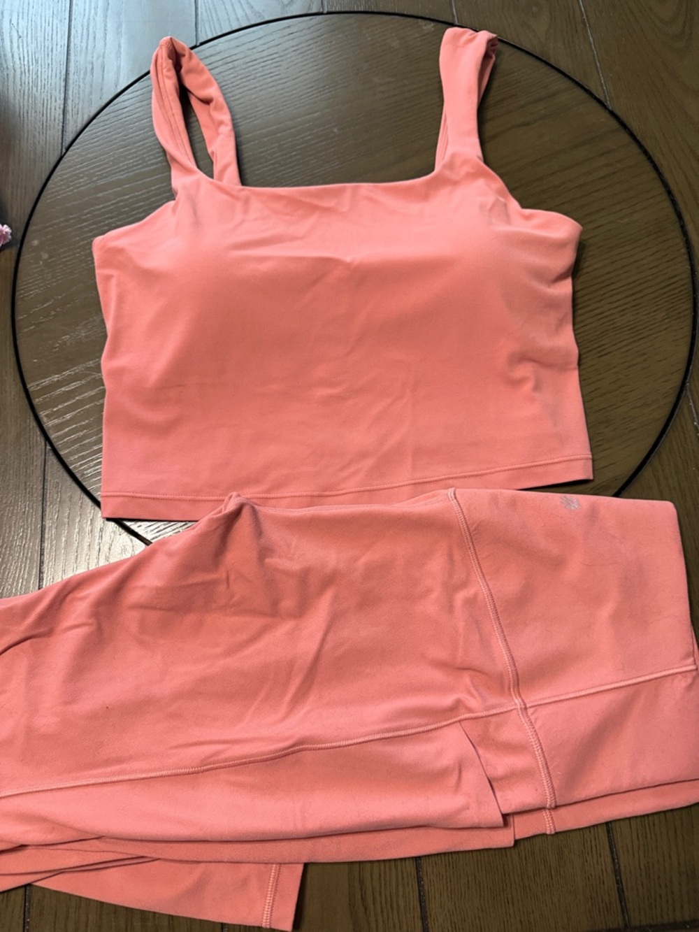 Athleta Dusty Rose sports Bra Yoga Tank and Leggings Set. Size L